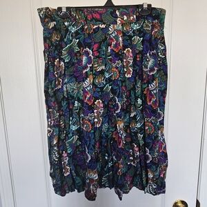 Vintage Handmade Floral Print Women's Skirt